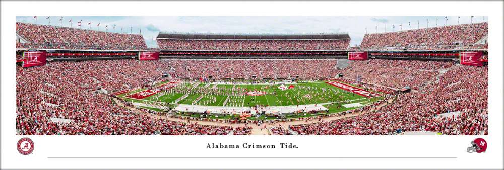 Alabama Crimson Tide Football Panoramic Picture - Bryant-Denny Stadium Wall Decor  Unframed