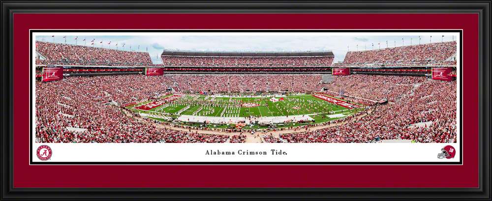 Alabama Crimson Tide Football Panoramic Picture - Bryant-Denny Stadium Wall Decor  Deluxe Frame