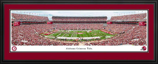 Alabama Crimson Tide Football Panoramic Picture - Bryant-Denny Stadium Wall Decor  Deluxe Frame