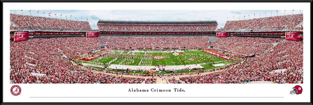 Alabama Crimson Tide Football Panoramic Picture - Bryant-Denny Stadium Wall Decor  Standard Frame