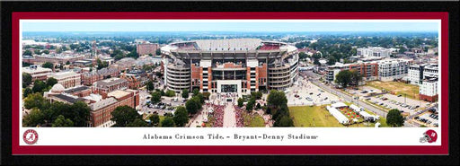 Alabama Crimson Tide Fan Cave Decor - Bryant-Denny Stadium Exterior Panoramic Picture  Select Frame