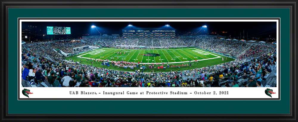 UAB Blazers Football Panoramic Picture - Protective Stadium Fan Cave Decor  Deluxe Frame