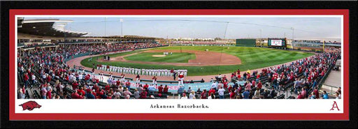 Arkansas Razorbacks Baseball Panoramic Picture - Baum-Walker Stadium at George Cole Field Fan Cave Decor  Select Frame