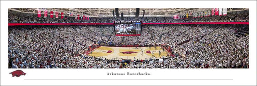 Arkansas Razorbacks Men's Basketball Panoramic Picture - Bud Walton Arena Fan Cave Decor  Unframed
