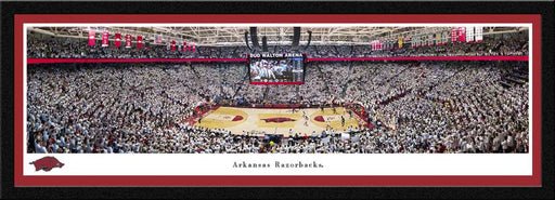 Arkansas Razorbacks Men's Basketball Panoramic Picture - Bud Walton Arena Fan Cave Decor  Select Frame