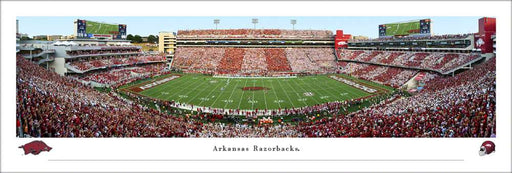 Arkansas Razorbacks Football Panoramic Poster - Donald W. Reynolds Razorback Stadium  Unframed