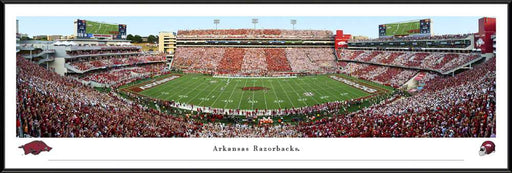 Arkansas Razorbacks Football Panoramic Poster - Donald W. Reynolds Razorback Stadium  Standard Frame