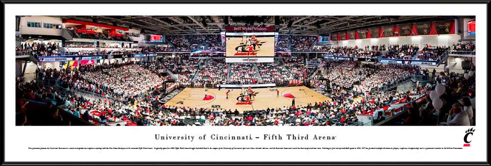 Cincinnati Bearcats Basketball Panoramic Poster - Fifth Third Arena  Standard Frame