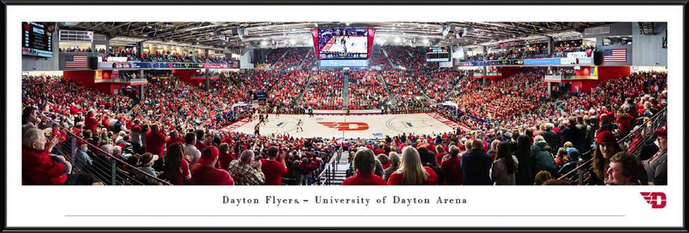 Dayton Flyers Basketball Panoramic Poster - UD Arena Picture  Standard Frame