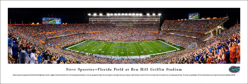 Florida Gators Football Panorama - Steve Spurrier-Florida Field at Ben Hill Griffin Stadium Panoramic Picture  Unframed