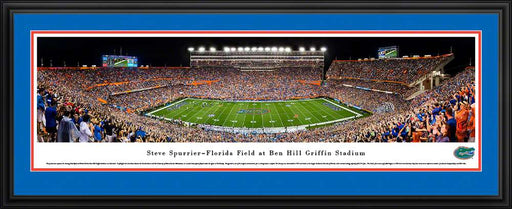 Florida Gators Football Panorama - Steve Spurrier-Florida Field at Ben Hill Griffin Stadium Panoramic Picture  Deluxe Frame
