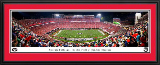 Georgia Bulldogs Football Panoramic Poster - Sanford Stadium Picture  Deluxe Frame