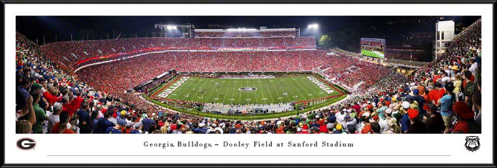 Georgia Bulldogs Football Panoramic Poster - Sanford Stadium Picture  Standard Frame