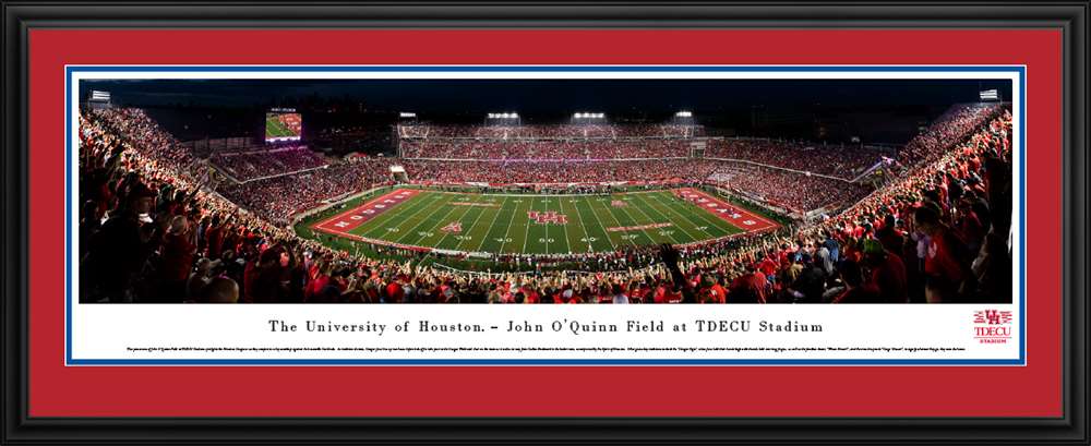 Houston Cougars Panoramic Picture - TDECU Stadium Panorama  Deluxe Frame