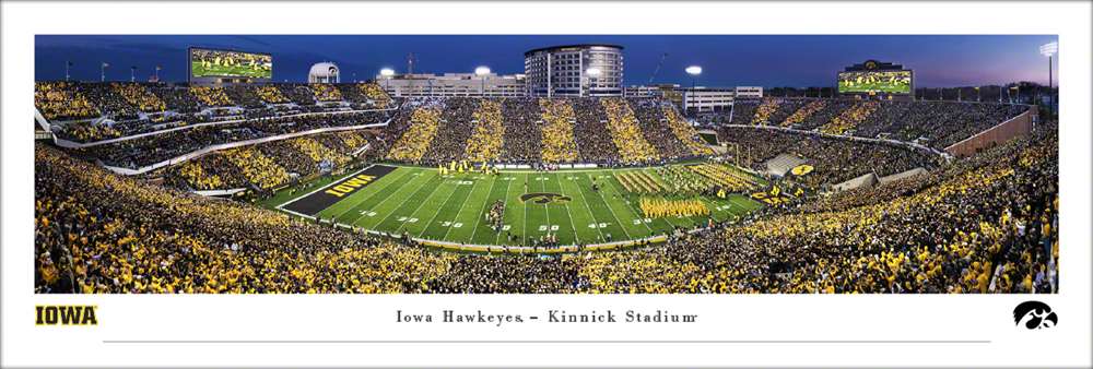 Iowa Hawkeyes Football Panoramic Print - Kinnick Stadium Sunset Poster  Unframed
