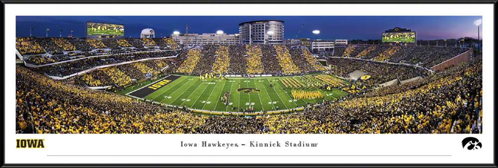 Iowa Hawkeyes Football Panoramic Print - Kinnick Stadium Sunset Poster  Standard Frame