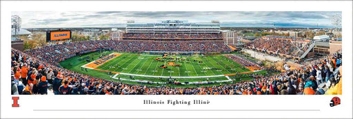 Illinois Fighting Illini Football Panoramic Picture - Memorial Stadium Fan Cave Decor  Unframed