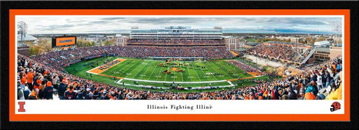 Illinois Fighting Illini Football Panoramic Picture - Memorial Stadium Fan Cave Decor  Select Frame