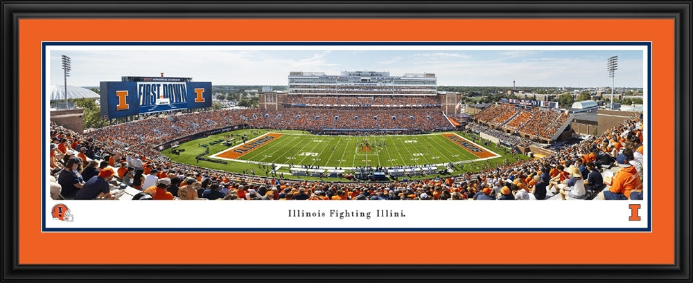 Illinois Fighting Illini Panoramic Photo Deluxe Frame