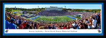 Kansas Jayhawks Touchdown Football Fan Cave Decor - David Booth Kansas Memorial Stadium Panoramic Picture  Select Frame