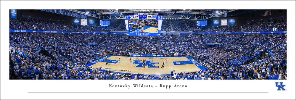 Kentucky Wildcats Basketball Panoramic Poster - Rupp Arena Fan Cave Decor  Unframed