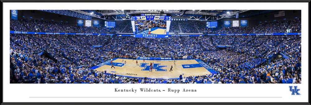 Kentucky Wildcats Basketball Panoramic Poster - Rupp Arena Fan Cave Decor  Standard Frame