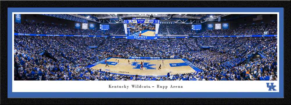 Kentucky Wildcats Basketball Panoramic Poster - Rupp Arena Fan Cave Decor  Select Frame