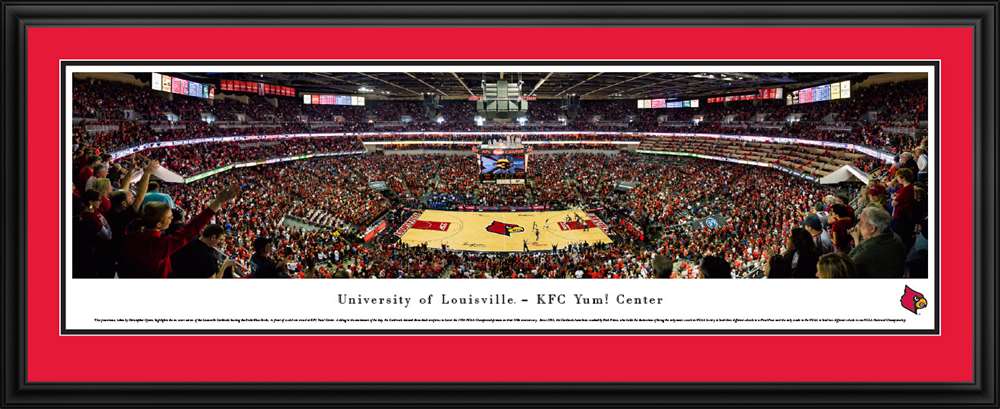 Louisville Cardinals Basketball Panorama - KFC Yum! Center Panoramic Picture  Deluxe Frame