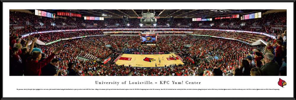 Louisville Cardinals Basketball Panorama - KFC Yum! Center Panoramic Picture  Standard Frame