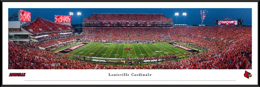 Louisville Cardinals Football Panoramic Picture - Cardinal Stadium Fan Cave Decor  Standard Frame