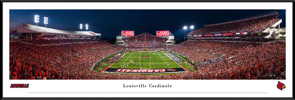 Louisville Cardinals Football Fan Cave Decor - Cardinal Stadium Panoramic Picture  Standard Frame