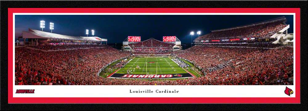 Louisville Cardinals Football Fan Cave Decor - Cardinal Stadium Panoramic Picture  Select Frame