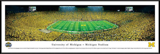 Michigan Wolverines Football Panoramic - Under the Lights  Standard Frame