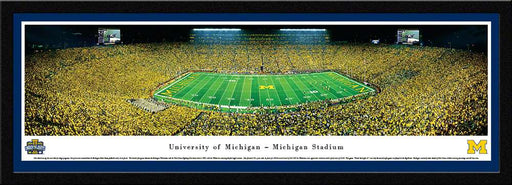 Michigan Wolverines Football Panoramic - Under the Lights  Select Frame