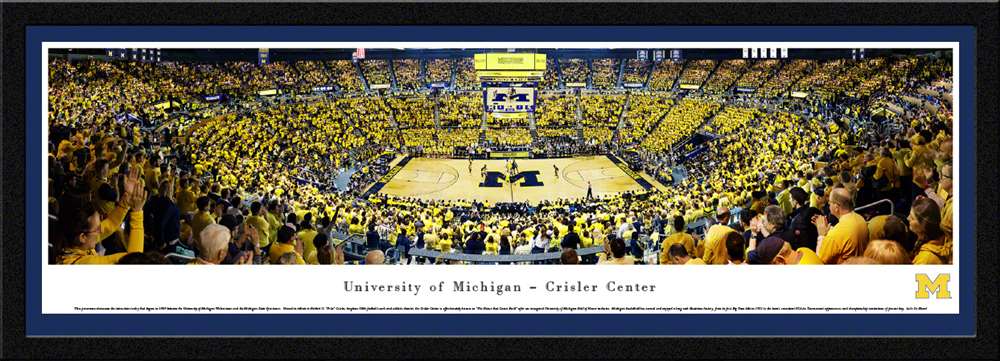 Michigan Wolverines Basketball Panoramic Poster - Crisler Center  Select Frame