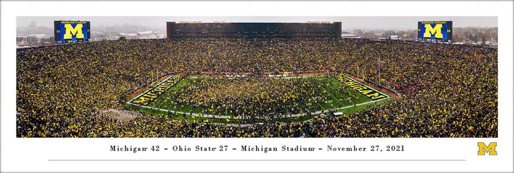 Michigan Wolverines Football Panoramic Picture - Michigan Stadium Big House Fan Cave Decor  Unframed