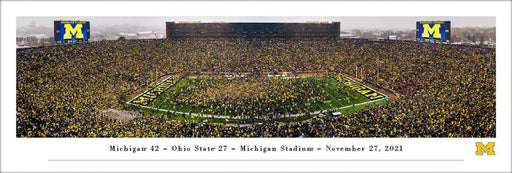 Michigan Wolverines Football Panoramic Picture - Michigan Stadium Big House Fan Cave Decor  Unframed