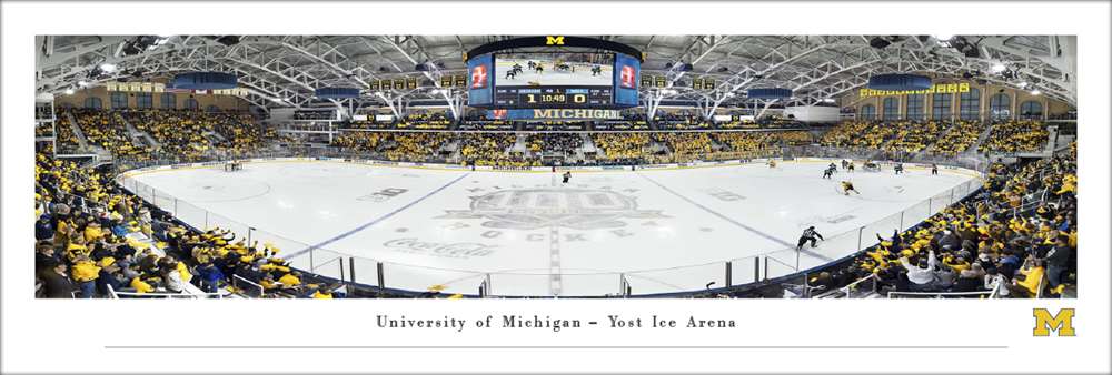 Michigan Wolverines Hockey Panoramic Picture - Yost Ice Arena Fan Cave Decor  Unframed