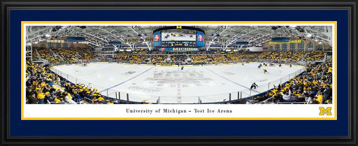 Michigan Wolverines Hockey Panoramic Picture - Yost Ice Arena Fan Cave Decor  Deluxe Frame