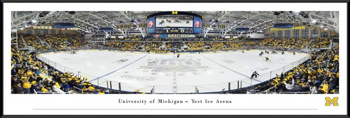 Michigan Wolverines Hockey Panoramic Picture - Yost Ice Arena Fan Cave Decor  Standard Frame