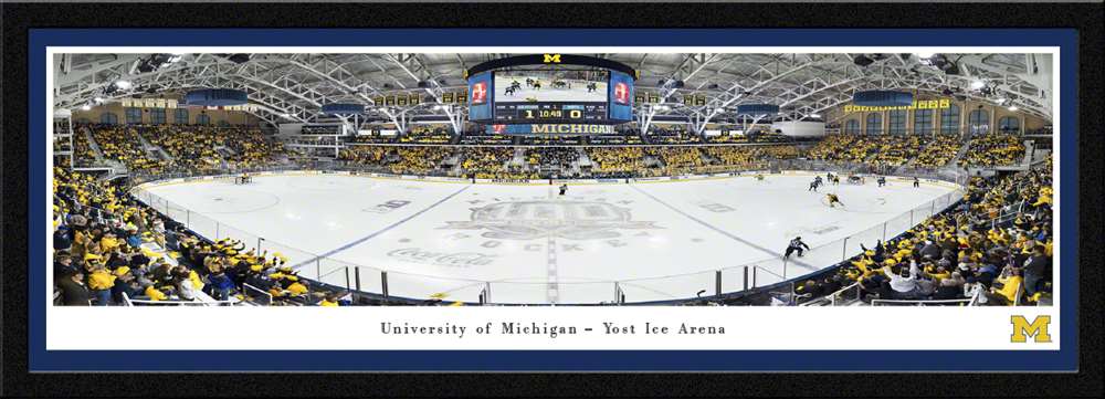 Michigan Wolverines Hockey Panoramic Picture - Yost Ice Arena Fan Cave Decor  Select Frame