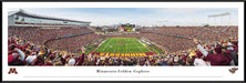 Minnesota Golden Gophers End Zone Football Panorama - Huntington Bank Stadium Fan Cave Decor  Standard Frame