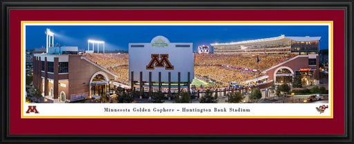Huntington Bank Stadium Panoramic Picture - Home of the Minnesota Golden Gophers  Deluxe Frame