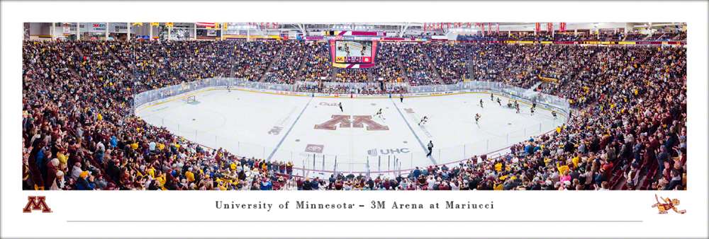 Minnesota Golden Gophers Hockey Panoramic Picture - 3M Arena at Mariucci Fan Cave Decor  Unframed