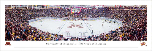 Minnesota Golden Gophers Hockey Panoramic Picture - 3M Arena at Mariucci Fan Cave Decor  Unframed