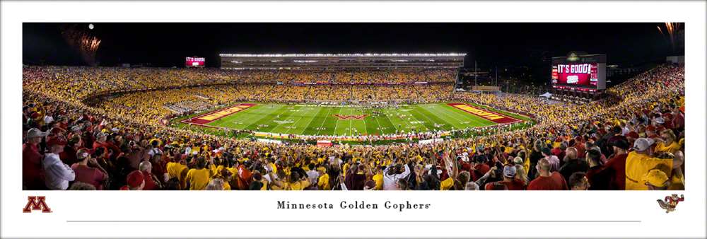 Minnesota Golden Gophers Football Panoramic Picture - Huntington Bank Stadium Fan Cave Decor  Unframed