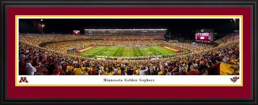 Minnesota Golden Gophers Football Panoramic Picture - Huntington Bank Stadium Fan Cave Decor  Deluxe Frame
