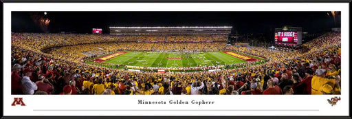 Minnesota Golden Gophers Football Panoramic Picture - Huntington Bank Stadium Fan Cave Decor  Standard Frame