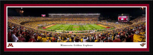 Minnesota Golden Gophers Football Panoramic Picture - Huntington Bank Stadium Fan Cave Decor  Select Frame