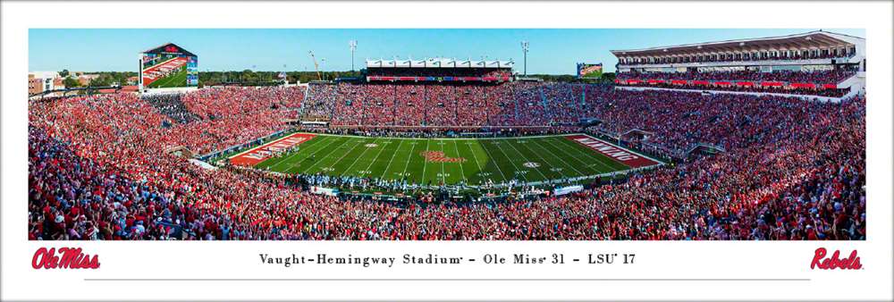 Ole Miss Rebels Football Panoramic Picture - Vaught-Hemingway Stadium  Unframed
